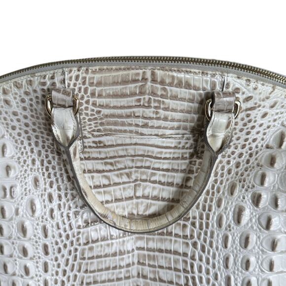 Brahmin Duxbury Satchel Shoulder Bag Beige White Melbourne Croc Embossed Purse‎ - Picture 4 of 16